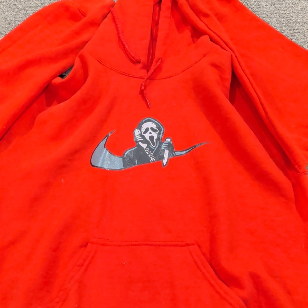 Red Hoodie with Scream Graphic Nike